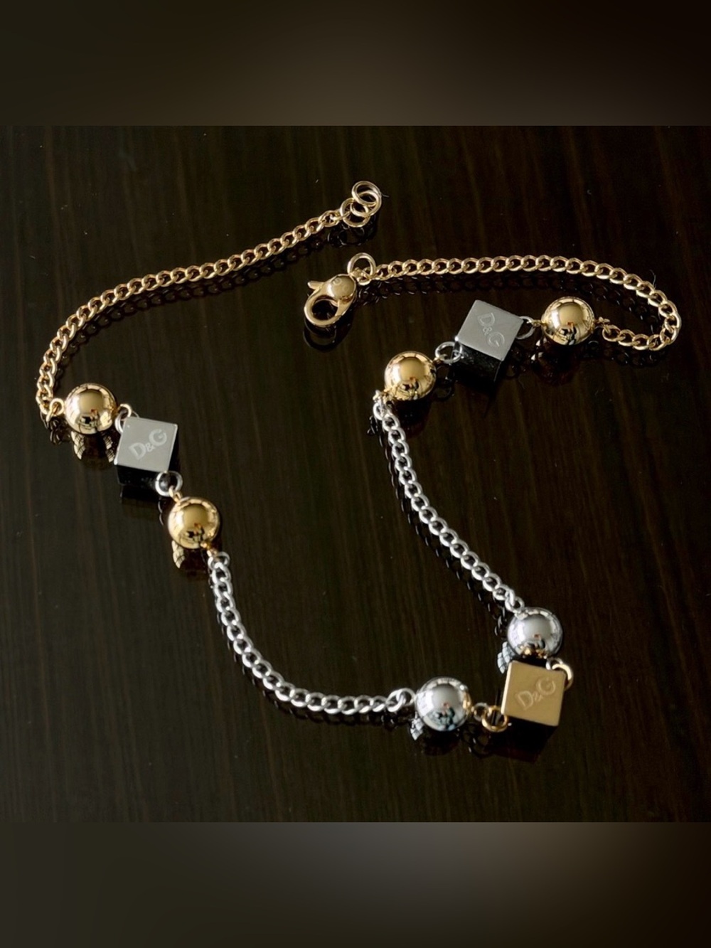 Dolce & Gabbana D&G Mixed Metal Gold Silver Necklace